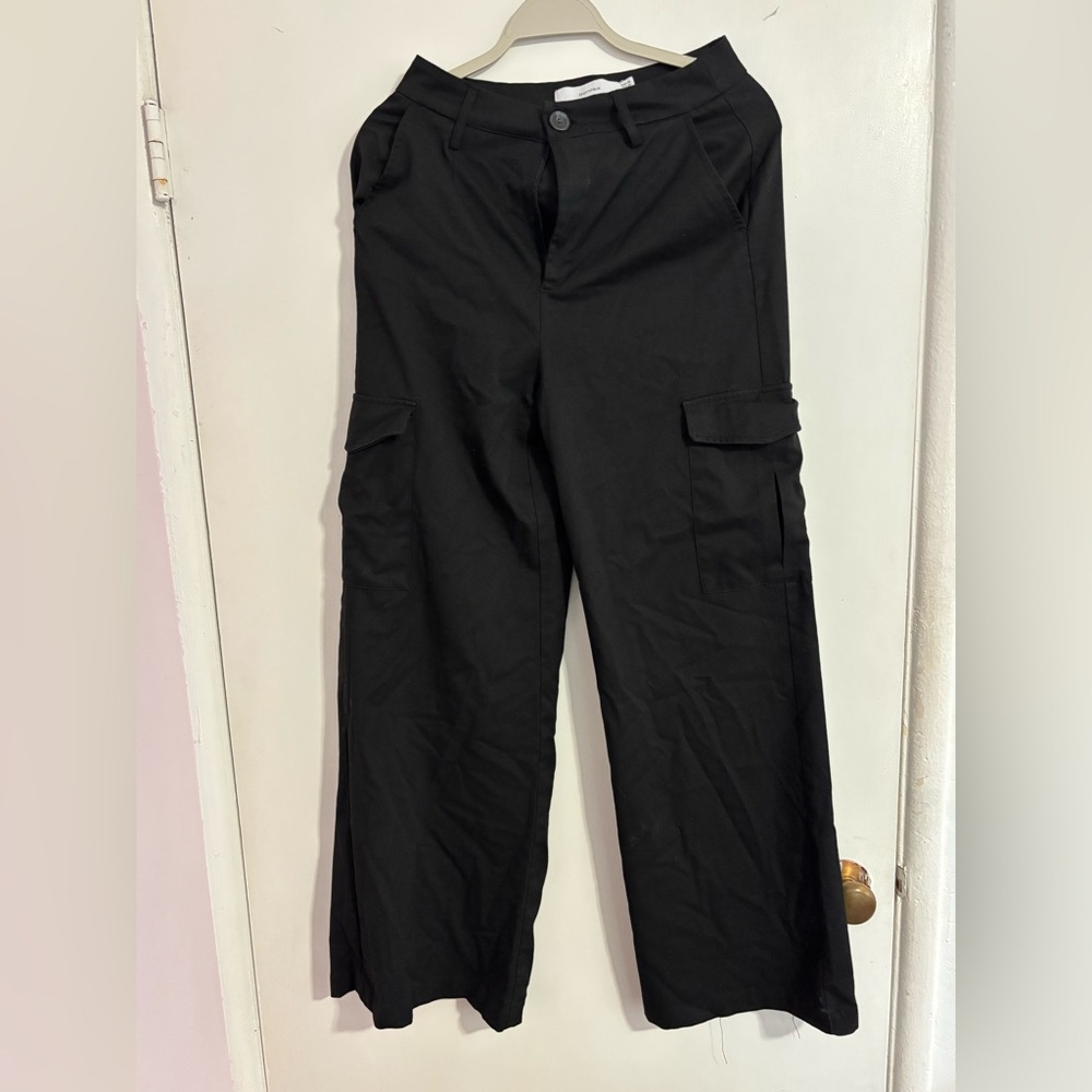 Bershka Black Cargo Pants with Utility Pockets